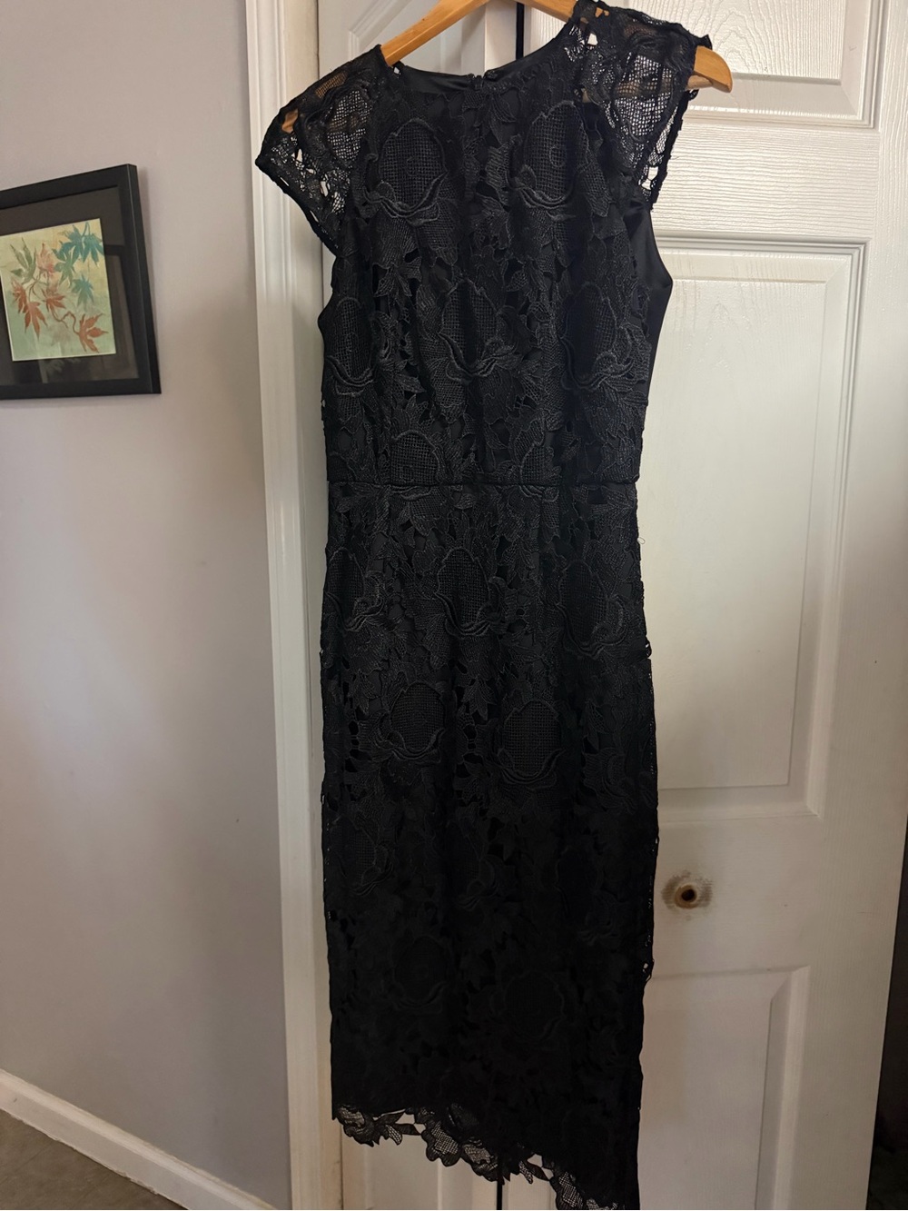 Black Lace Sleeveless Midi Dress size 1/x small Ted Baker